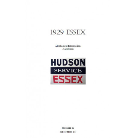 Essex 1929 Tech Handbook