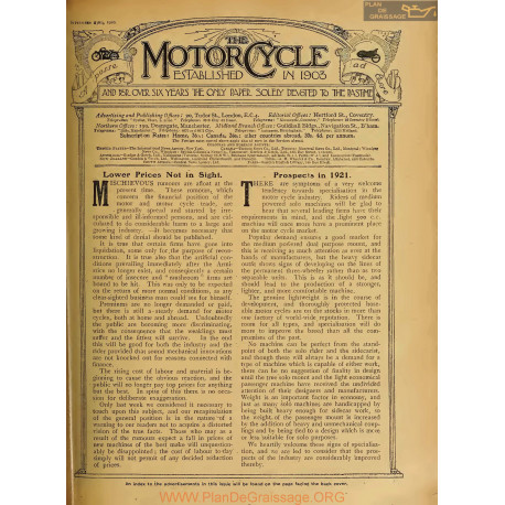 The Motor Cycle 1920 09 September 23 Vol25 N0913 Lower Prices Not In Sight