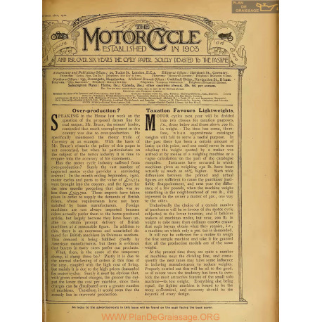 The Motor Cycle 1920 10 October 28 Vol25 N0918 Over Production
