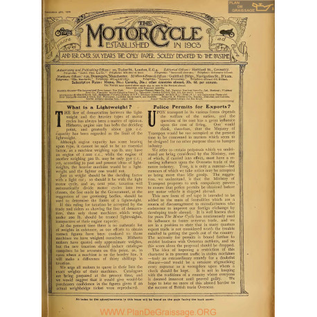 The Motor Cycle 1920 11 November 04 Vol25 N0919 What Is A Lightweight