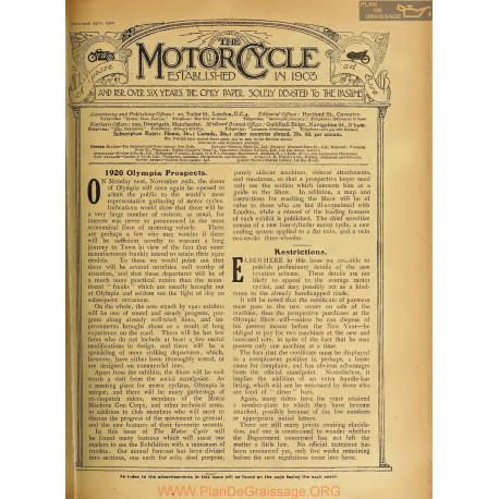 The Motor Cycle 1920 11 November 25 Vol25 N0922 1920 Loympia Prostects