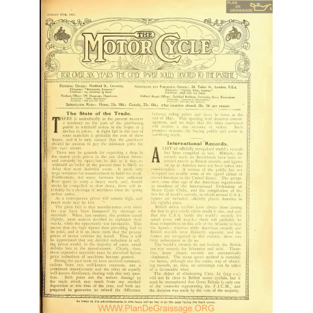 The Motor Cycle 1921 01 January 27 Vol26 N0931 The State Of The Trade