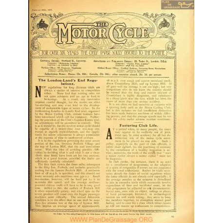 The Motor Cycle 1921 02 February 24 Vol26 N0935 The London Land S End Regulations