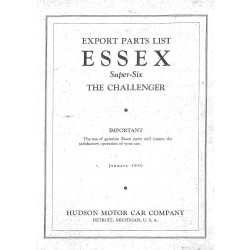 Essex 1930 Export Parts List