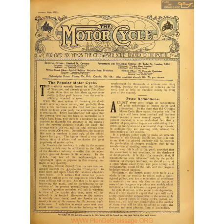 The Motor Cycle 1921 10 Octobre 20 Vol27 N0969 The Popular Motor Cycle