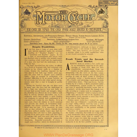 The Motor Cycle 1922 02 February 23 Vol28 N0987 Despite Disabilities