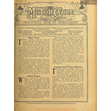 The Motor Cycle 1922 11 November 02 Vol29 N1023 Spare Parts