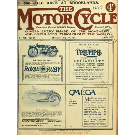 The Motor Cycle Vol27 1921 S