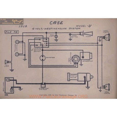 Case U 6volt Schema Elctrique 1918 Westinghouse