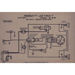 Abbott Detroit 6 44 6volt Schema Electrique 1916 1917 Remy