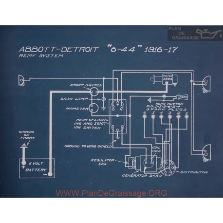 Abbott Detroit 6 44 Schema Electrique 1916 1917