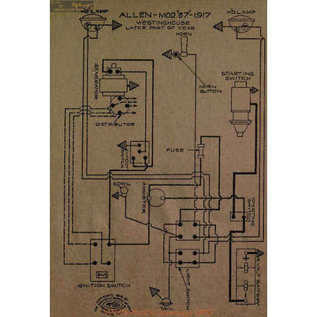 Allen 37 Schema Electrique 1917 Westinghouse V5