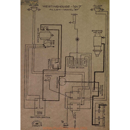 Allen 37 Schema Electrique 1917 Westinghouse