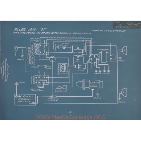 Allen 37 Westinghouse Dimming Resistance Schema Electrique 1916