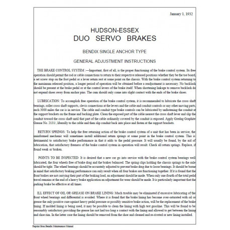 Essex 1932 Duo Servo Brakes