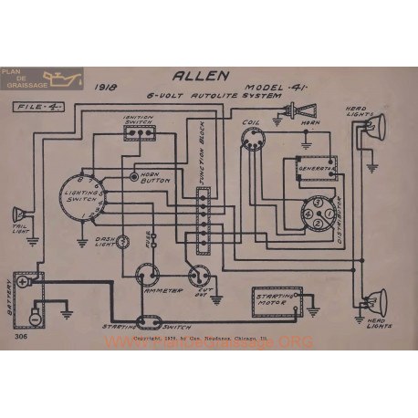Allen 41 6volt Schema Electrique 1918 Autolite V2