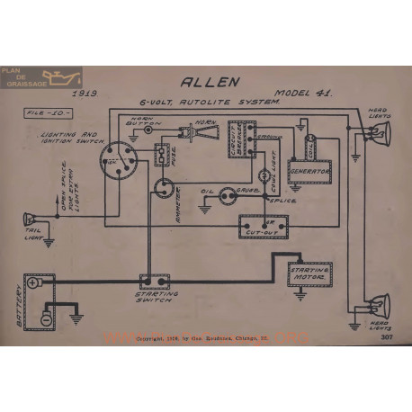 Allen 41 6volt Schema Electrique 1919 Autolite V2