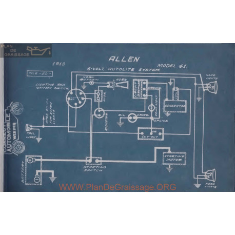 Allen 41 6volt Schema Electrique 1919 Autolite