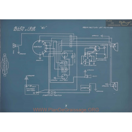 Allen 41 Schema Electrique 1918 Autolite