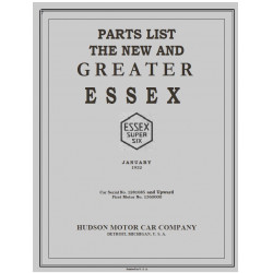 Essex 1932 Geater Parts List January