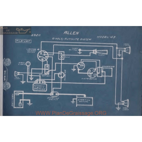 Allen 43 6volt Schema Electrique 1920 Autolite