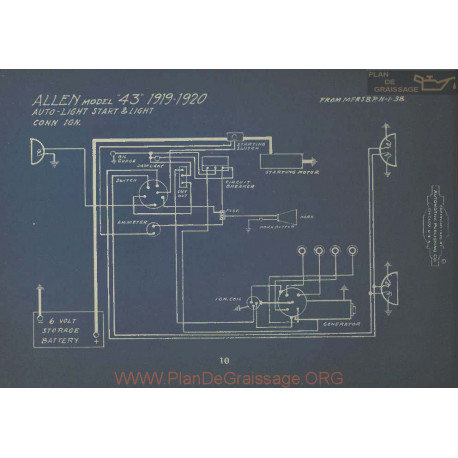 Allen 43 Light Start Schema Electrique 1919 1920