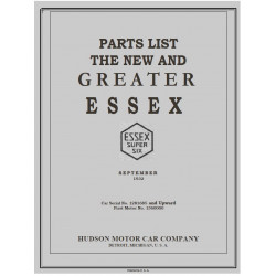 Essex 1932 Geater Parts List September