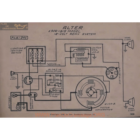 Alter 12volt Schema Electrique 1916 1915 Remy