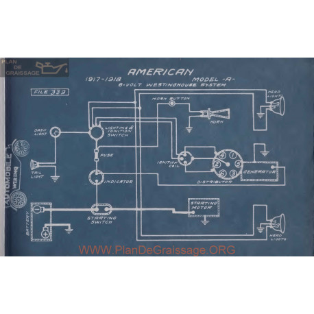 American A 6volt Schema Electrique 1917 1918