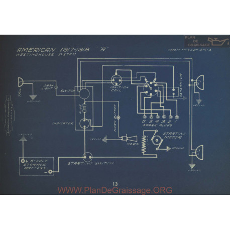 American A Schema Electrique 1917 1918 Westinghouse