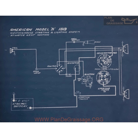 American B Schema Electrique 1919