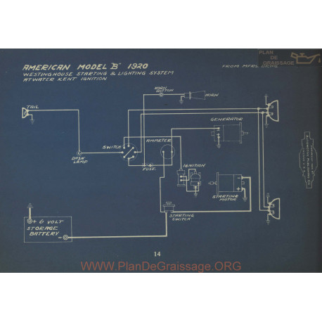 American B Schema Electrique 1920 Westinghouse