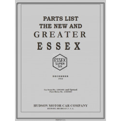 Essex 1932 Parts List December