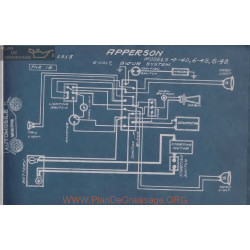 Apperson 4 40 45 48 6 6volt Schema Electrique 1915 Bijur