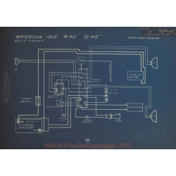 Apperson 4 40 6 45 Schema Electrique 1915 Bijur