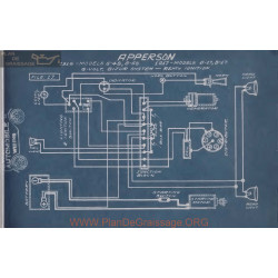 Apperson 6 48 58 6 17 8 Schema Electrique 1916 1917 Remy Bijur