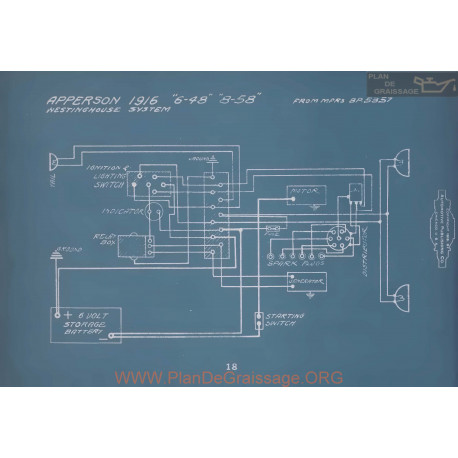 Apperson 6 48 8 58 Schema Electrique 1916 V2