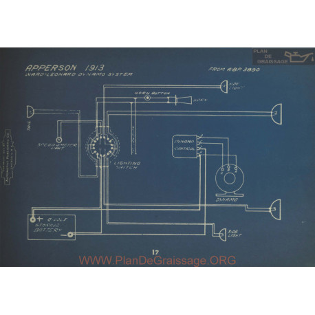 Apperson Schema Electrique 1913 Ward Leonard