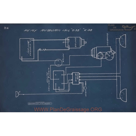 Auburn 4 38 6 38 Schema Electrique 1916