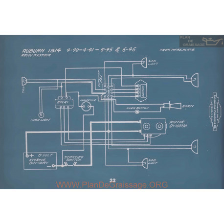 Auburn 4 40 4 41 6 45 6 46 Schema Electrique 1914 V2