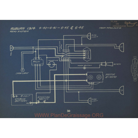 Auburn 4 40 41 45 46 Schema Electrique 1914 Remy