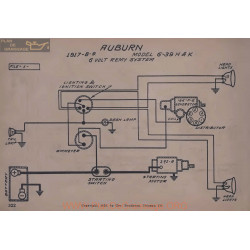 Auburn 6 39 H K 6volt Schema Electrique 1917 1918 1919 Remy