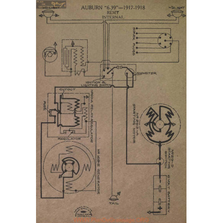 Auburn 6 39 Schema Electrique 1917 1918 Remy