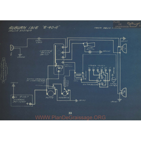 Auburn 6 40 A Schema Electrique 1916 Delco