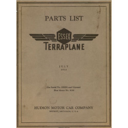 Essex 1932 Terraplane Parts List July
