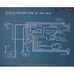 Austin Highway King 12 Schema Electrique 1917 1918