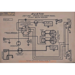 Austin Twelve Cyle-indre 6volt Schema Electrique 1917 1918 Delco