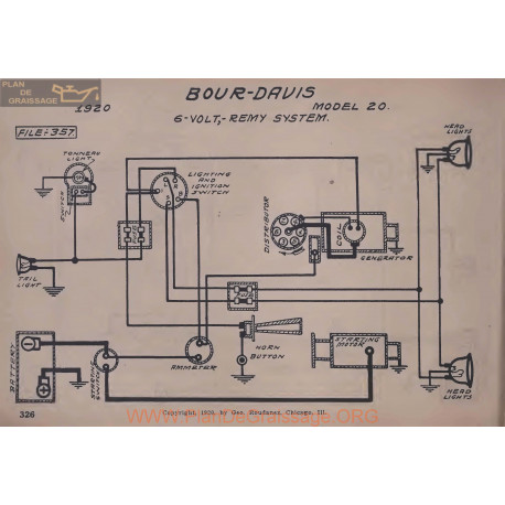 Bour Davis 20 6volt Schema Electrique 1920 Remy V2