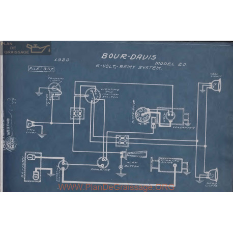 Bour Davis 20 6volt Schema Electrique 1920 Remy