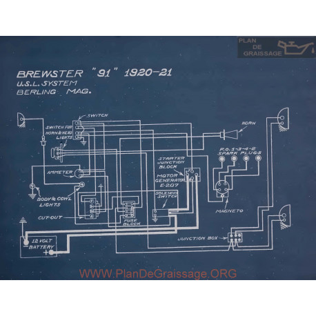 Brewster 91 Schema Electrique 1920 1921